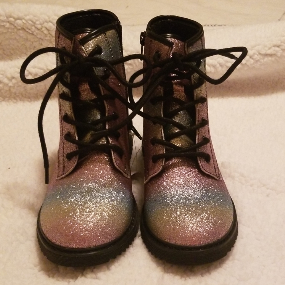 Rainbow glitter boots NWT